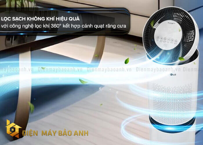 Máy lọc không khí LG với công nghệ lọc khí 360 độ