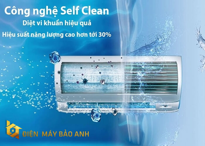 Điều hòa Aqua AQA-RV13QA3 12000BTU 1.5HP 1 chiều trang bị công nghệ Self Clean tự làm sạch