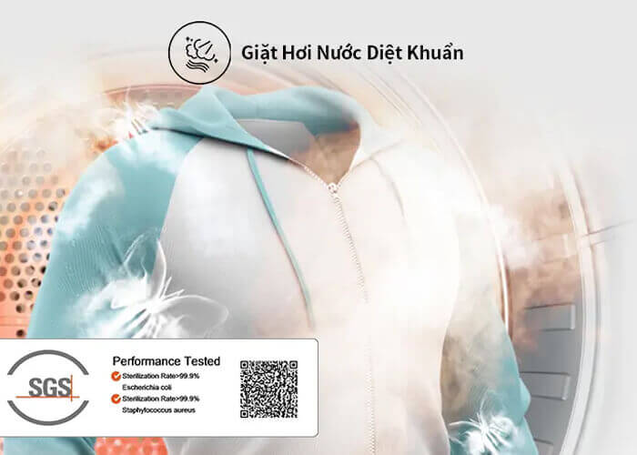 Máy giặt sấy Hisense WD90N1Y trang bị công nghệ giặt hơi nước diệt khuẩn